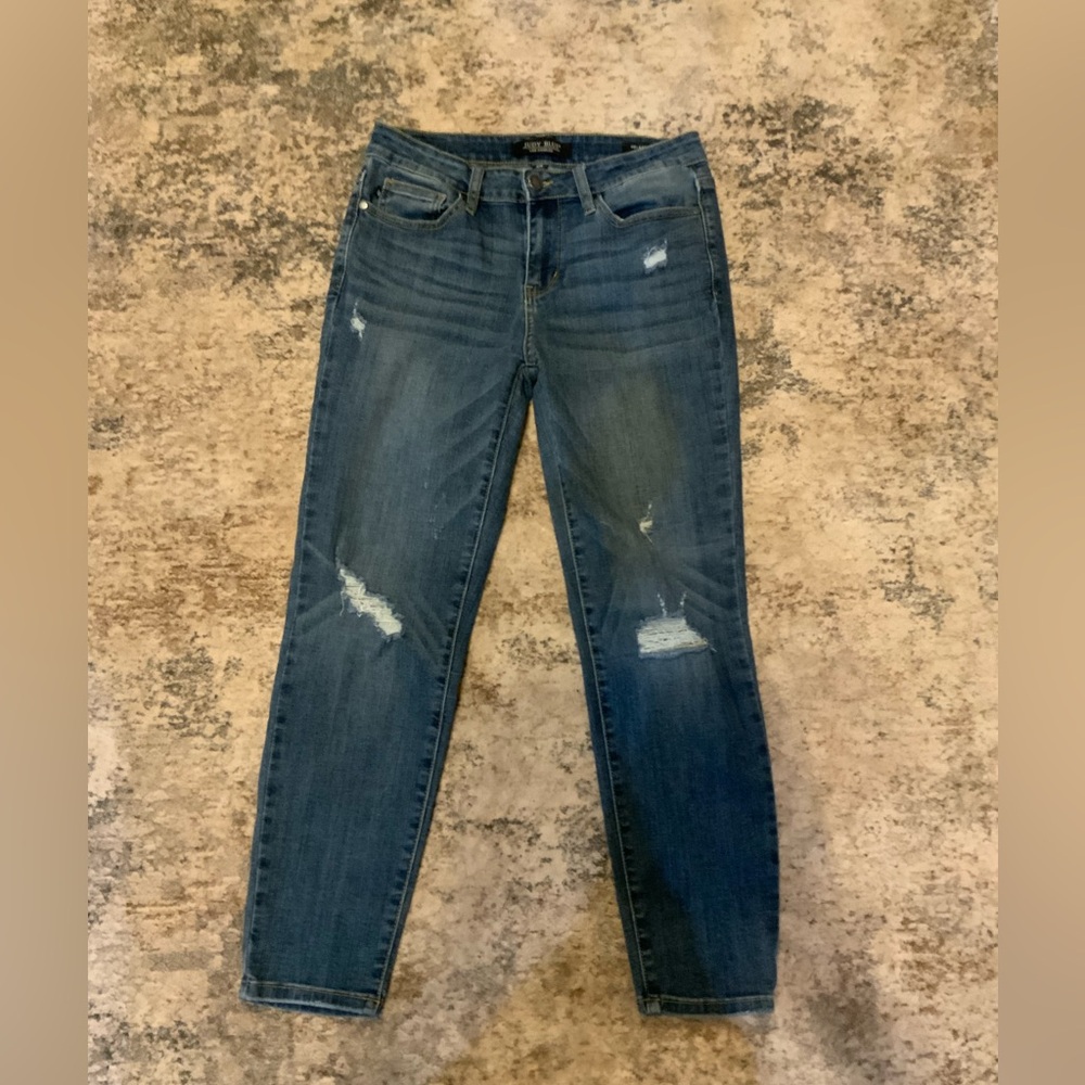 Judy Blue Skinny Distressed Blue Jeans